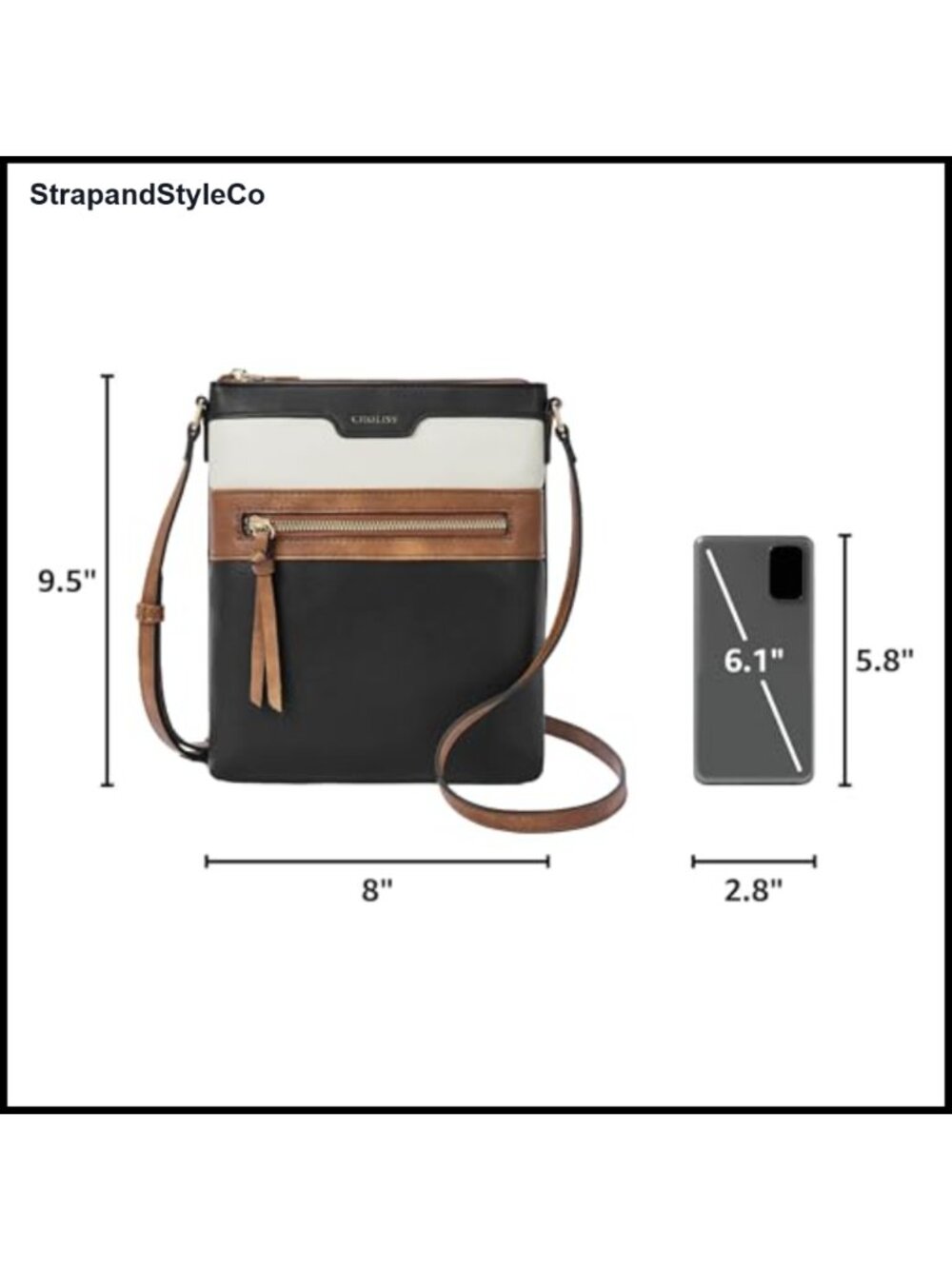 Vegan Leather Crossbody Bag Shoulder Purse Travel Handbag - Picture 2 of 6